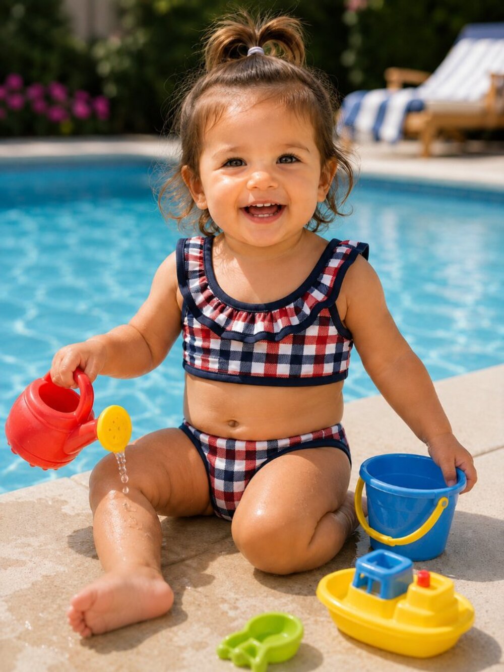 NWT - Modern Moments by Gerber 2 Pc Set - 18 M in Red, White and Blue Check